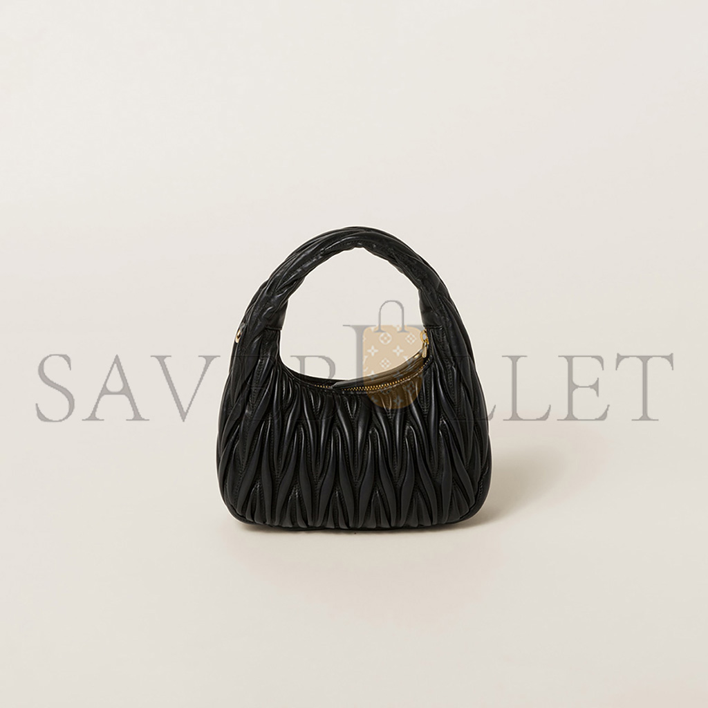 MIU MIU WANDER MATELASSÉ NAPPA LEATHER HOBO BAG 5BC125 (20*17*6cm) MIU MIU WANDER MATELASSÉ NAPPA LEATHER HOBO BAG 5BC125 (20*17*6cm)